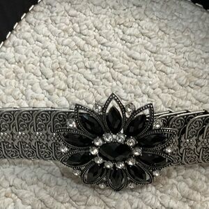Elegant Black and Silver Women's Belt